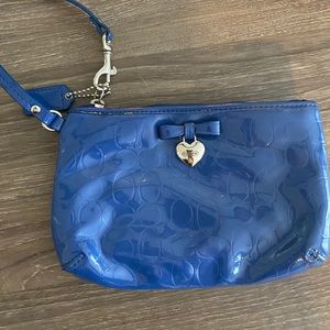 Blue coach wristlet